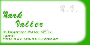 mark valler business card